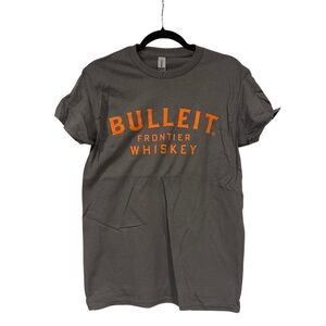 New - Gray Bulleit Whiskey T-Shirt with Orange Print